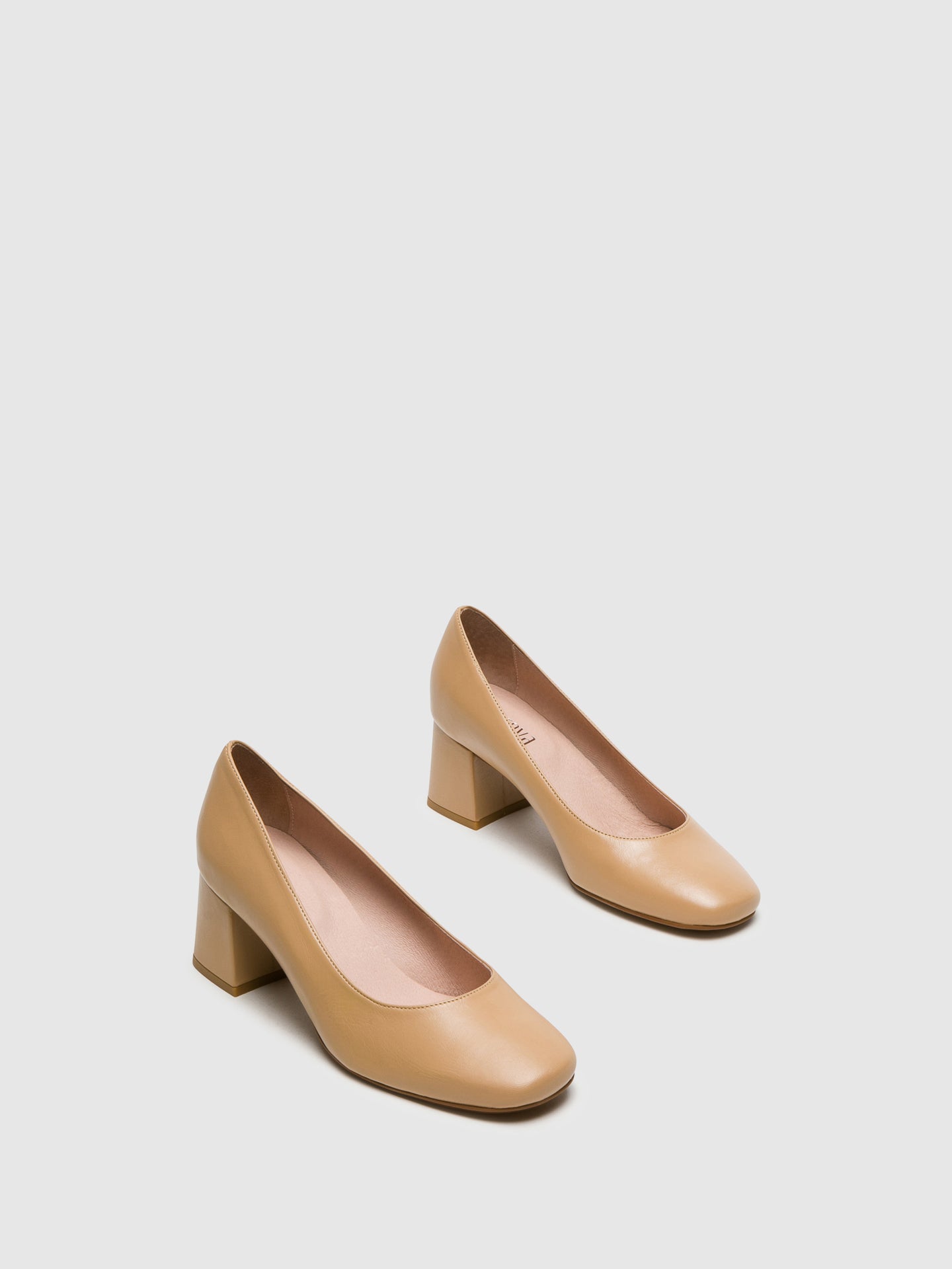 Foreva Sapatos de Salto Alto com Ponta Quadrada em Bege